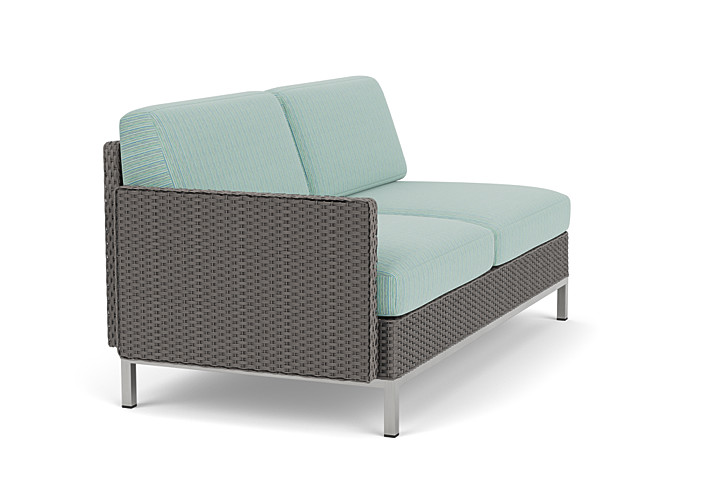 Lloyd Flanders™ Elements Right Arm Settee with Loom Arm and Back - Pewter