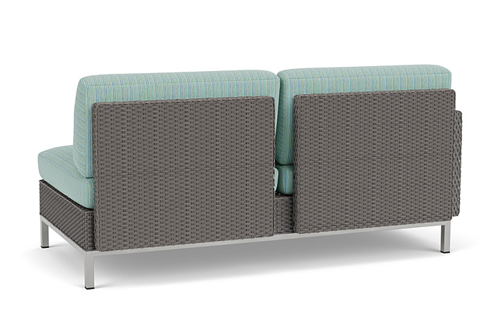 Lloyd Flanders™ Elements Right Arm Settee with Loom Arm and Back - Pewter