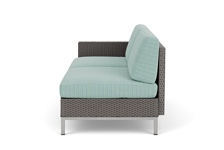 Lloyd Flanders™ Elements Right Arm Settee with Loom Arm and Back - Pewter