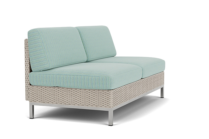 Lloyd Flanders™ Elements Armless Settee with Loom Back - Linen