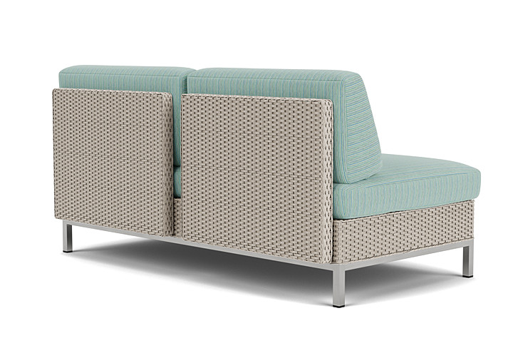 Lloyd Flanders™ Elements Armless Settee with Loom Back - Linen