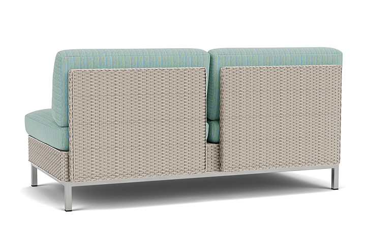 Lloyd Flanders™ Elements Armless Settee with Loom Back - Linen