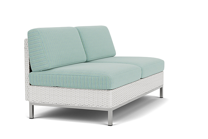 Lloyd Flanders™ Elements Armless Settee with Loom Back - Matte White