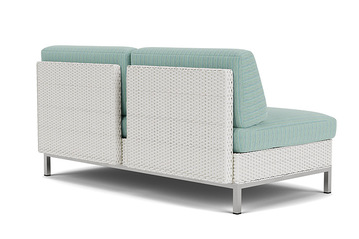 Lloyd Flanders™ Elements Armless Settee with Loom Back - Matte White