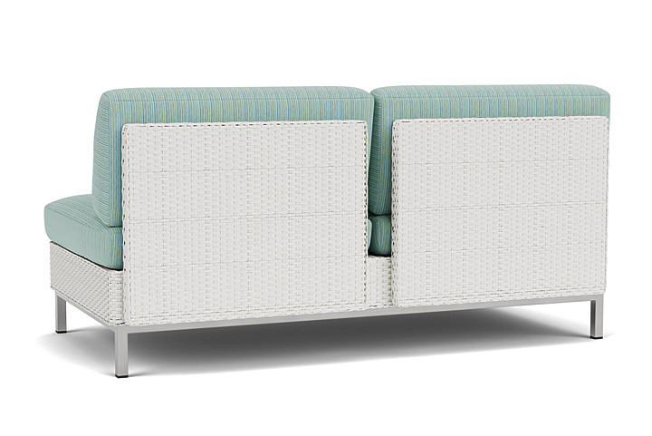 Lloyd Flanders™ Elements Armless Settee with Loom Back - Matte White