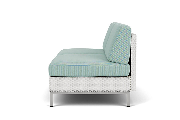 Lloyd Flanders™ Elements Armless Settee with Loom Back - Matte White