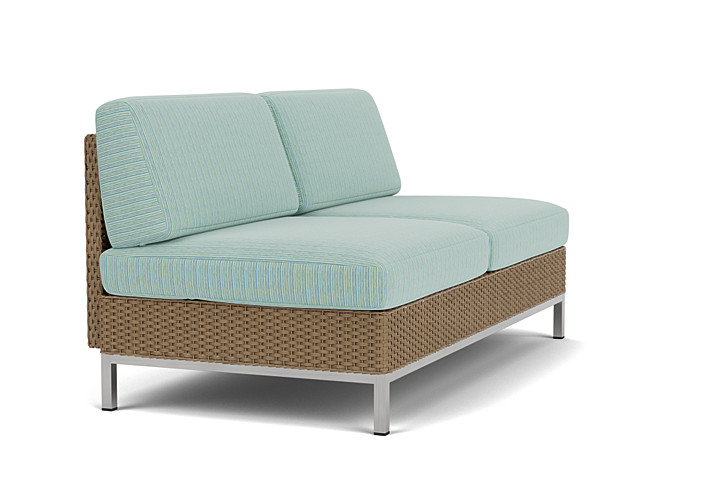 Lloyd Flanders™ Elements Armless Settee with Loom Back - Fawn