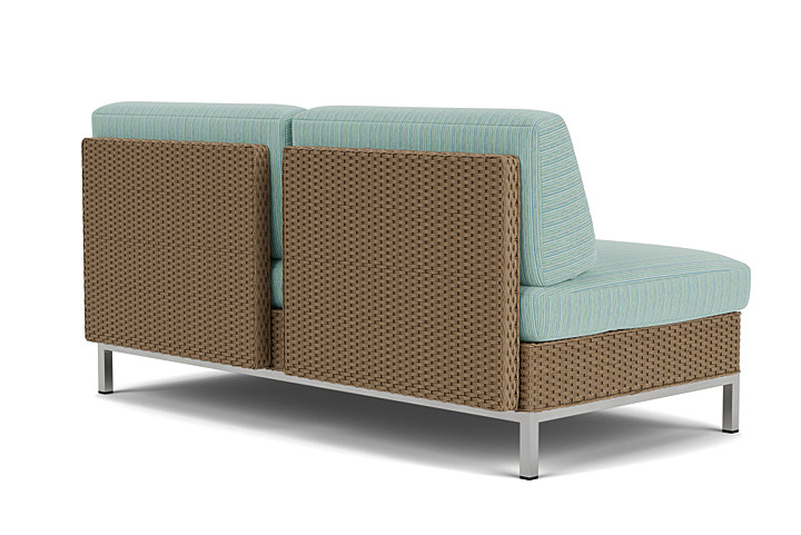 Lloyd Flanders™ Elements Armless Settee with Loom Back - Fawn