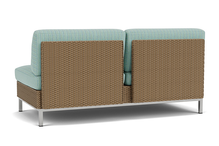 Lloyd Flanders™ Elements Armless Settee with Loom Back - Fawn