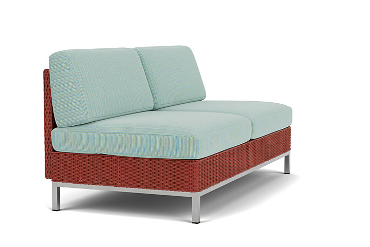 Lloyd Flanders™ Elements Armless Settee with Loom Back - Terracotta