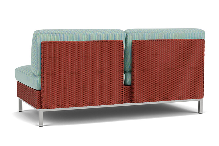 Lloyd Flanders™ Elements Armless Settee with Loom Back - Terracotta