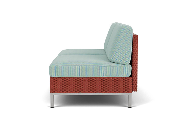 Lloyd Flanders™ Elements Armless Settee with Loom Back - Terracotta