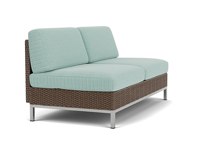 Lloyd Flanders™ Elements Armless Settee with Loom Back - Bark