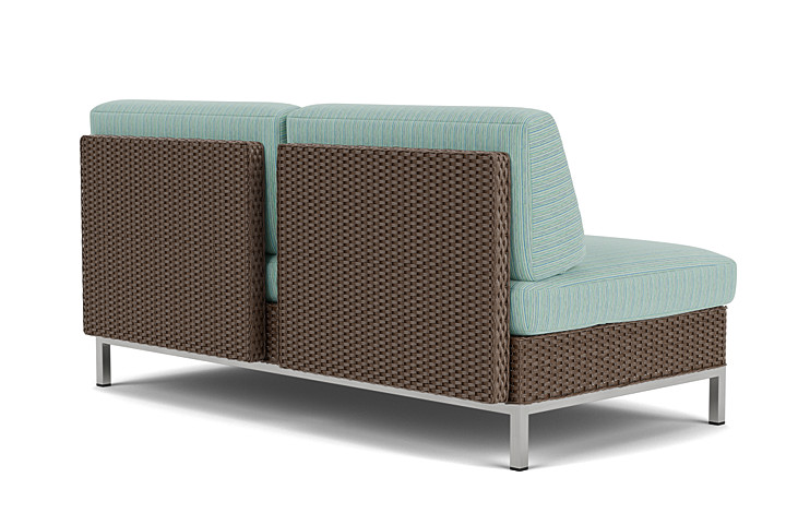 Lloyd Flanders™ Elements Armless Settee with Loom Back - Bark