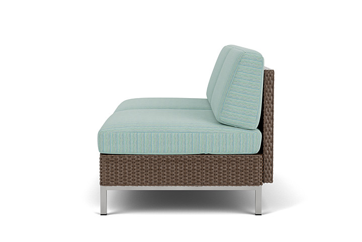 Lloyd Flanders™ Elements Armless Settee with Loom Back - Bark