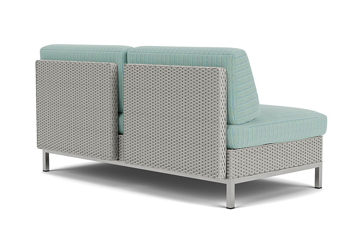 Lloyd Flanders™ Elements Armless Settee with Loom Back - Platinum