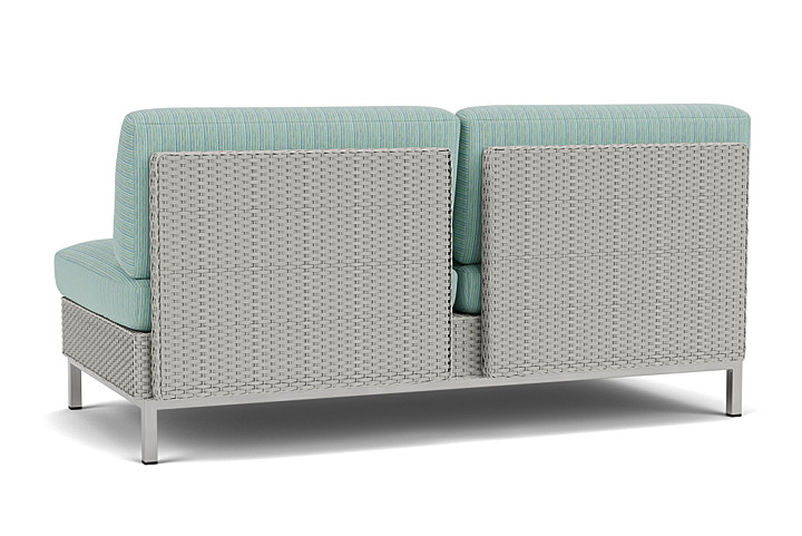 Lloyd Flanders™ Elements Armless Settee with Loom Back - Platinum