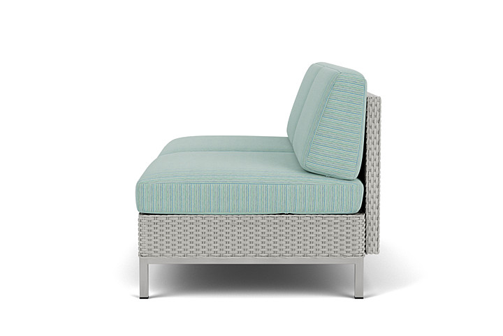 Lloyd Flanders™ Elements Armless Settee with Loom Back - Platinum