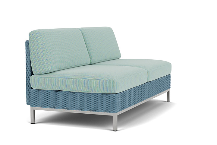 Lloyd Flanders™ Elements Armless Settee with Loom Back - Stillwater