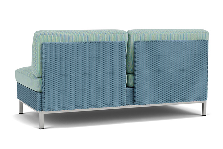 Lloyd Flanders™ Elements Armless Settee with Loom Back - Stillwater