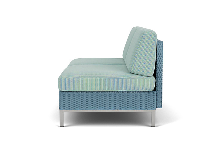 Lloyd Flanders™ Elements Armless Settee with Loom Back - Stillwater