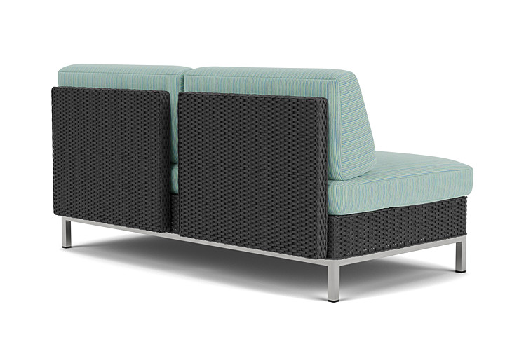 Lloyd Flanders™ Elements Armless Settee with Loom Back - Charcoal