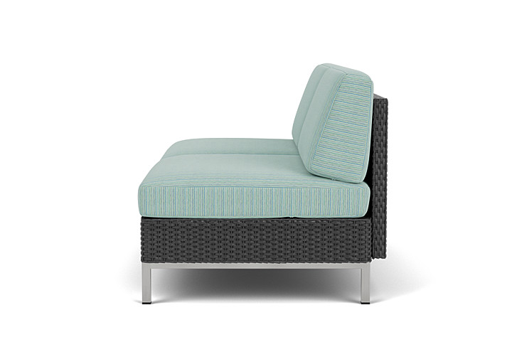 Lloyd Flanders™ Elements Armless Settee with Loom Back - Charcoal