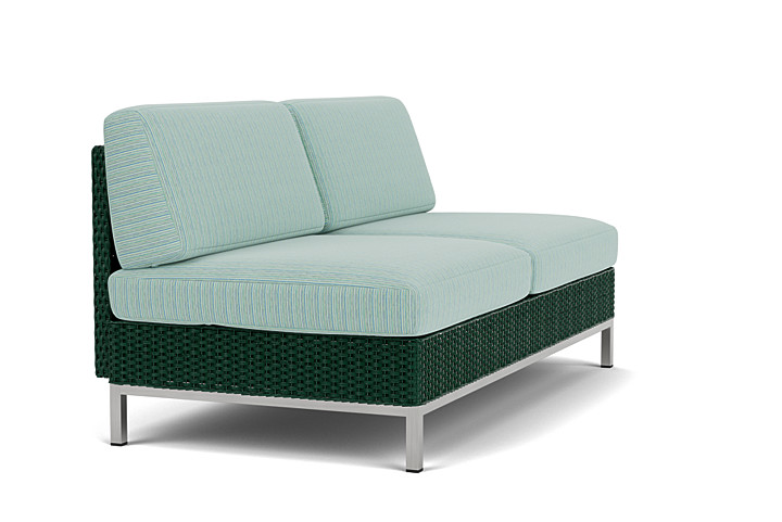 Lloyd Flanders™ Elements Armless Settee with Loom Back - Woodland