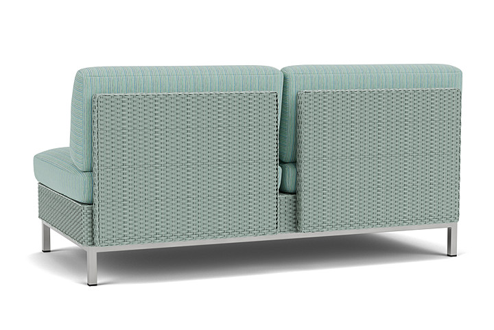 Lloyd Flanders™ Elements Armless Settee with Loom Back - Sea Glass