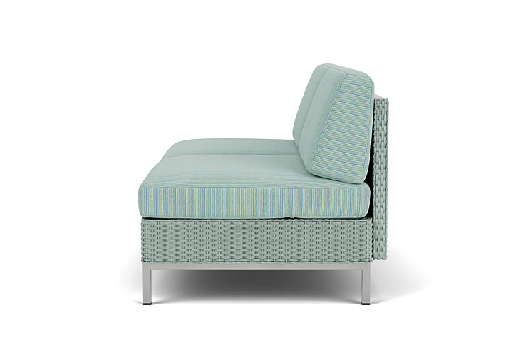 Lloyd Flanders™ Elements Armless Settee with Loom Back - Sea Glass