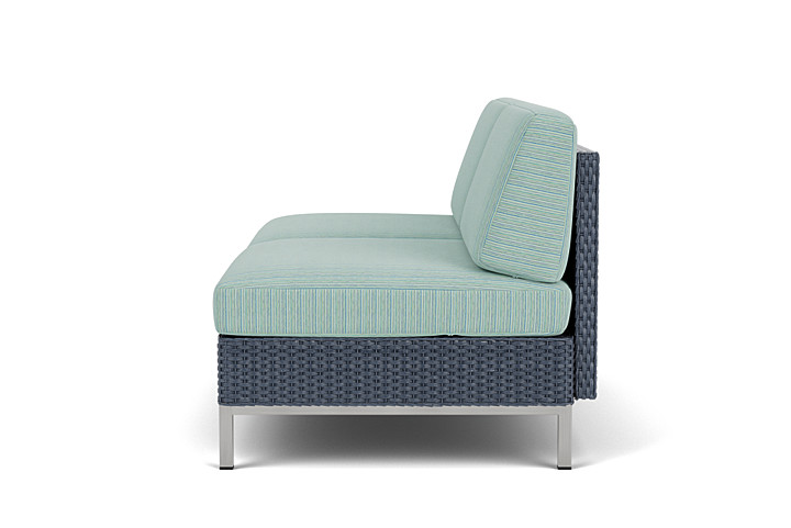 Lloyd Flanders™ Elements Armless Settee with Loom Back - Denim Blue