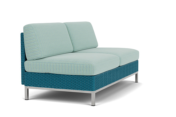 Lloyd Flanders™ Elements Armless Settee with Loom Back - Peacock