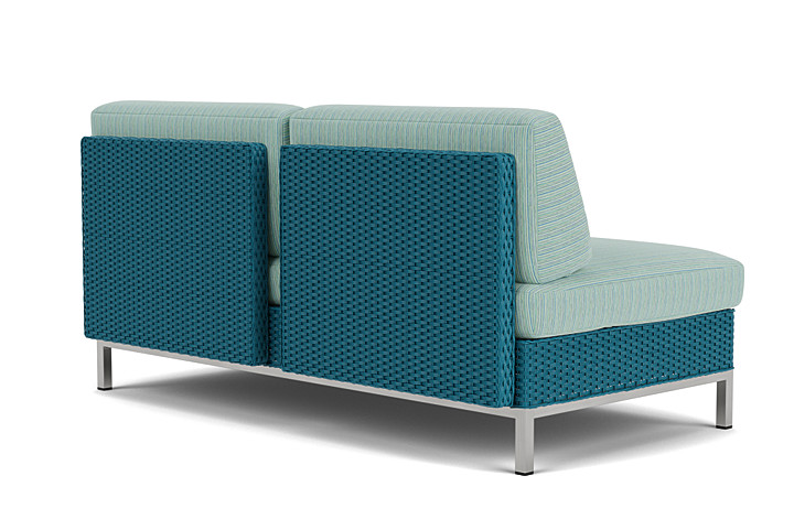 Lloyd Flanders™ Elements Armless Settee with Loom Back - Peacock