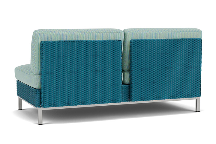 Lloyd Flanders™ Elements Armless Settee with Loom Back - Peacock