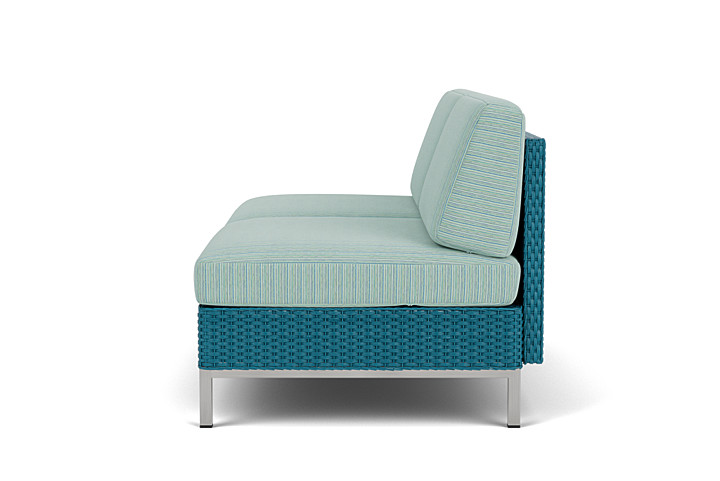 Lloyd Flanders™ Elements Armless Settee with Loom Back - Peacock