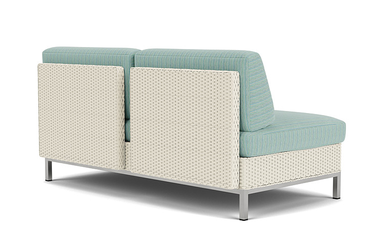 Lloyd Flanders™ Elements Armless Settee with Loom Back - Ivory