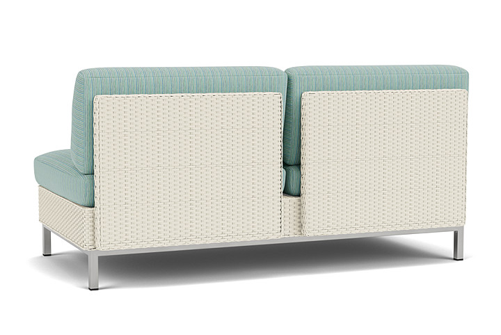 Lloyd Flanders™ Elements Armless Settee with Loom Back - Ivory