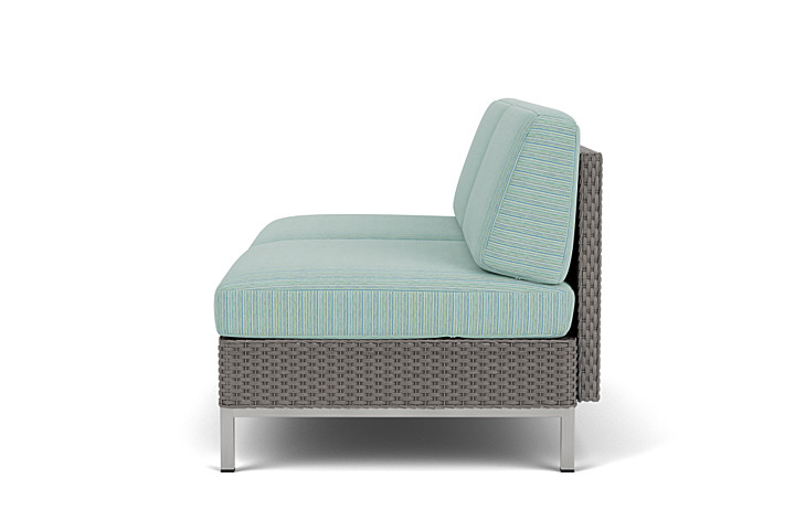 Lloyd Flanders™ Elements Armless Settee with Loom Back - Pewter