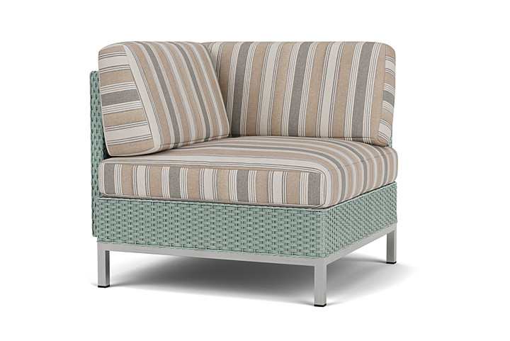 Lloyd Flanders™ Elements Corner Sectional with Loom Back - Sea Glass