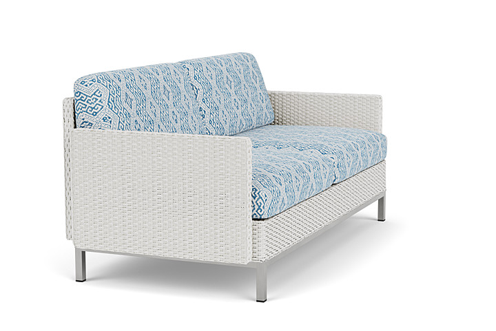 Lloyd Flanders™ Elements Settee with Loom Arms and Back - Matte White