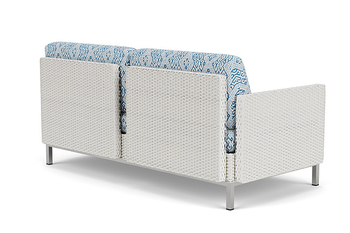 Lloyd Flanders™ Elements Settee with Loom Arms and Back - Matte White