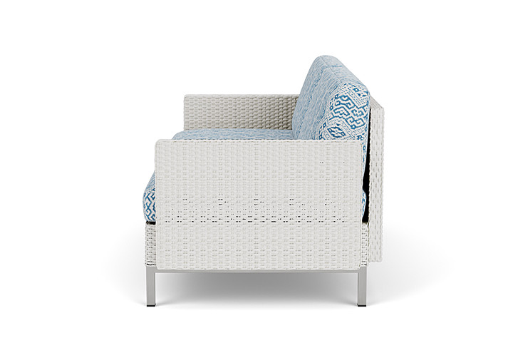 Lloyd Flanders™ Elements Settee with Loom Arms and Back - Matte White