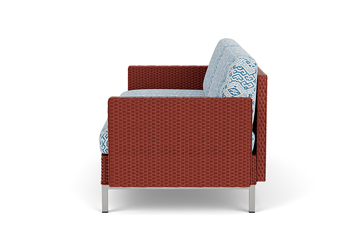 Lloyd Flanders™ Elements Settee with Loom Arms and Back - Terracotta