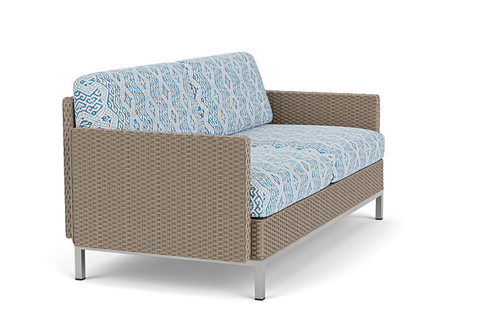 Lloyd Flanders™ Elements Settee with Loom Arms and Back - French Beige