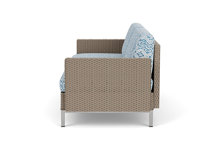 Lloyd Flanders™ Elements Settee with Loom Arms and Back - French Beige