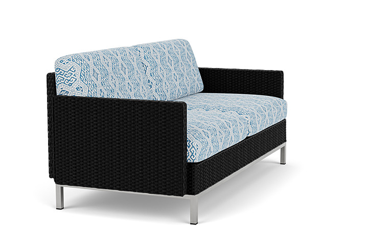 Lloyd Flanders™ Elements Settee with Loom Arms and Back - Ebony