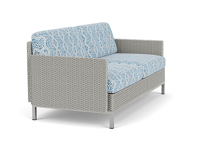 Lloyd Flanders™ Elements Settee with Loom Arms and Back - Platinum