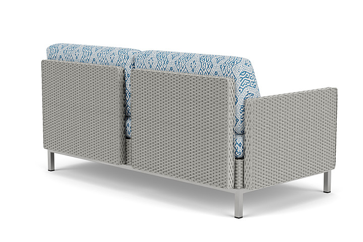 Lloyd Flanders™ Elements Settee with Loom Arms and Back - Platinum