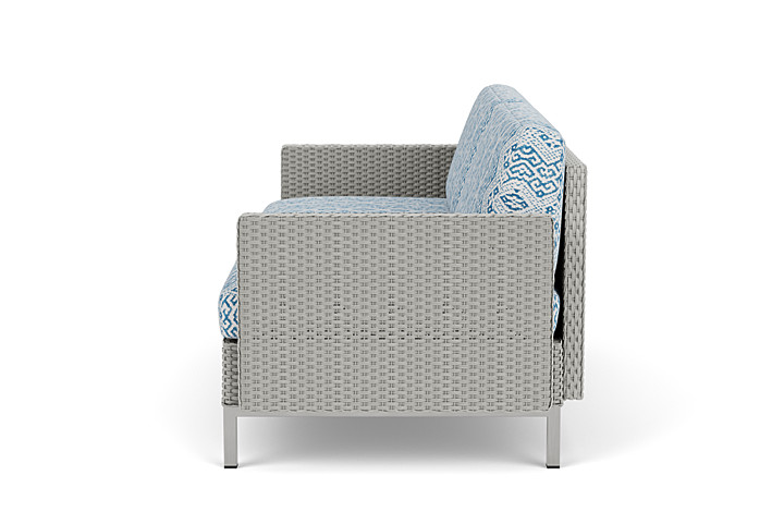 Lloyd Flanders™ Elements Settee with Loom Arms and Back - Platinum