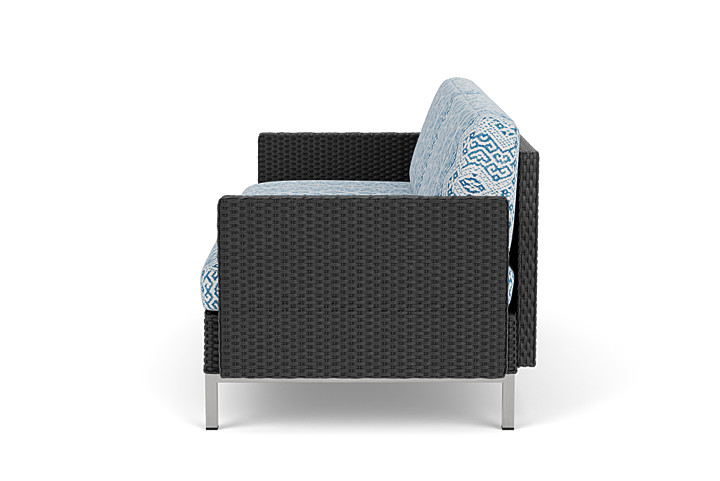 Lloyd Flanders™ Elements Settee with Loom Arms and Back - Charcoal